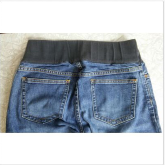 Gap Maternity Blue Jeans Size 6 Long & Lean Blue Elasticated Waist, Dark Wash - Picture 4 of 7